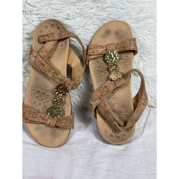 Vionic Farra Womens Size 9 Gold Cork Casual Slide Slipper Flip Flop Sandals - Picture 1 of 7